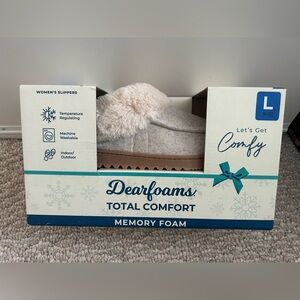 New Dearfoams Women's Slippers with Faux Fur size L 9-10